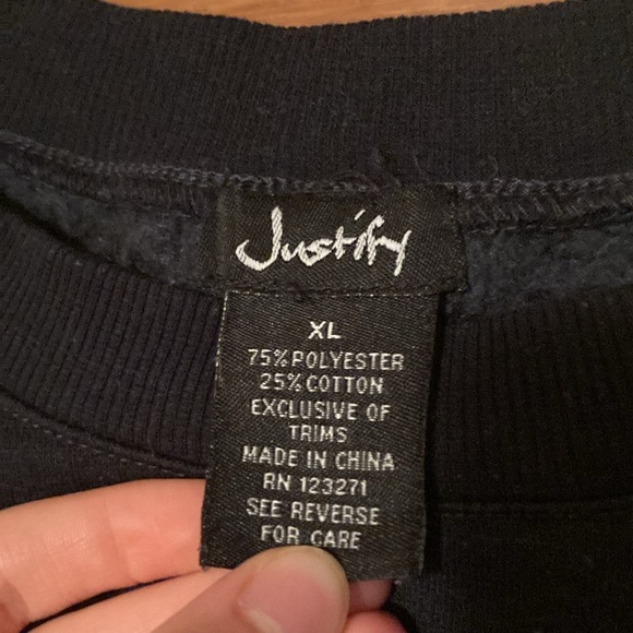 Black cropped crewneck - Picture 2 of 3